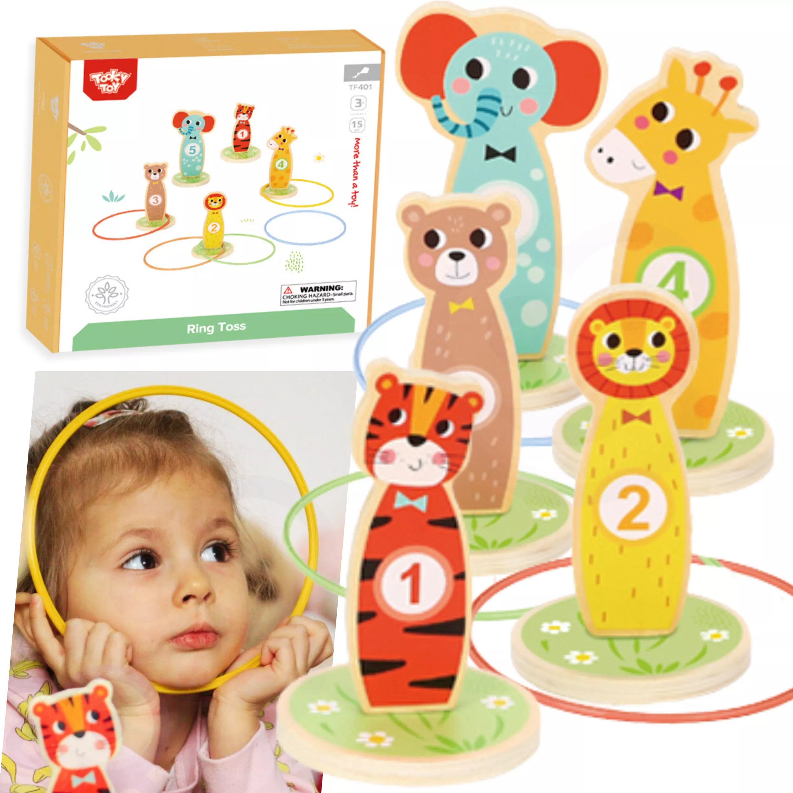 TOOKY TOY medinis įgūdžių žaidimas „Žiedų metimas“